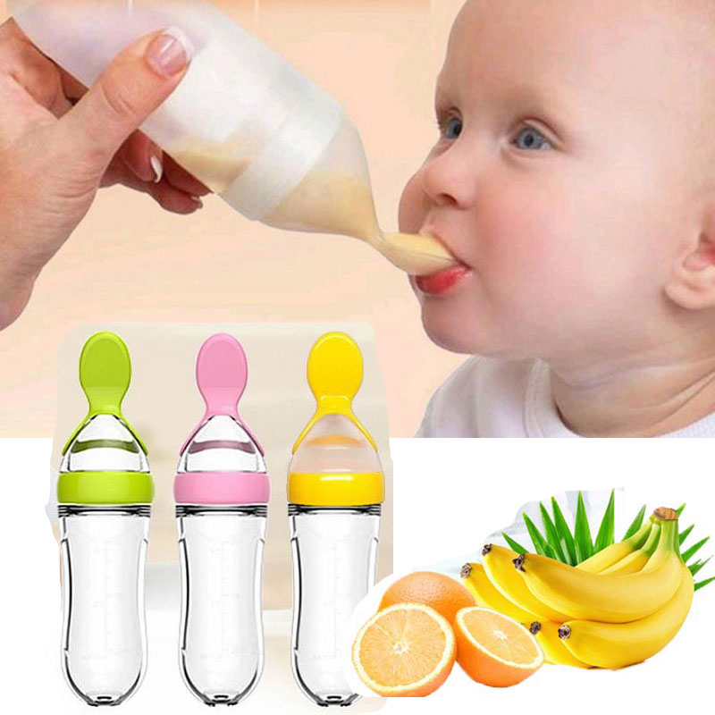 Baby Food Dispensing Spoon - Popularna butelka silikonowa do karmienia niemowląt